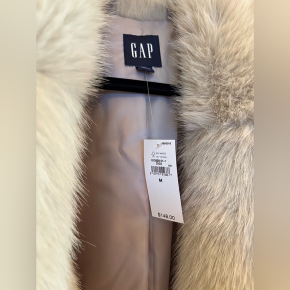 Gap faux fur jacket - light grey - M NWT - Picture 4 of 6